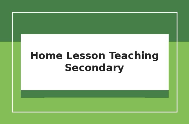 Home Lesson Teaching - Secondary